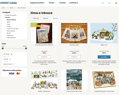 e-shop obsah zima vánoce